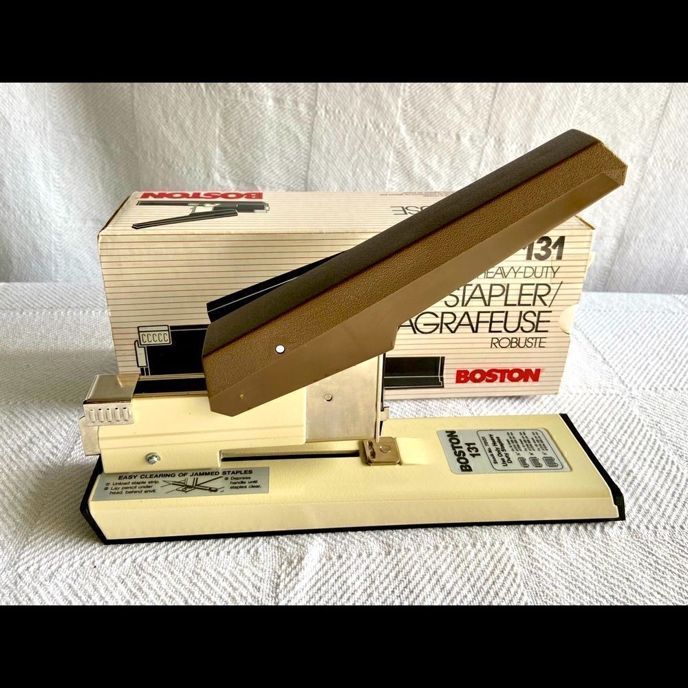 Vintage Boston 131 Stapler Heavy Duty 100 Page Capacity New Old Stock Unused.